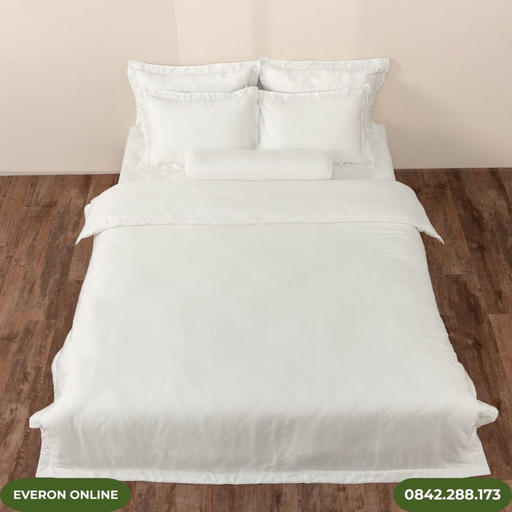 Bộ chăn ga Everon BSL713 Cloud màu trắng Lyocell Twill