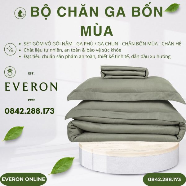 Bộ chăn ga Everon BSL714 Sage Lyocell Twill