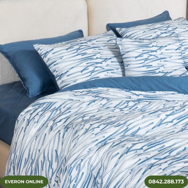 Bộ chăn ga gối Everon EPM25012 Modal Cotton màu xanh