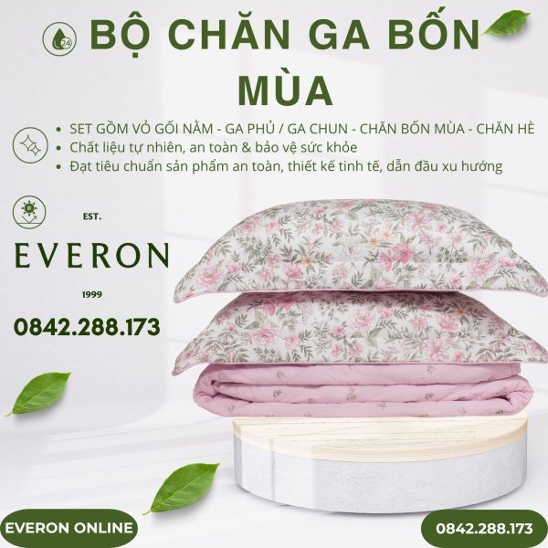 Bộ chăn ga gối Everon EPM2509 Vũ Điệu Hoa Modal Cotton BST Chân Trời Mới