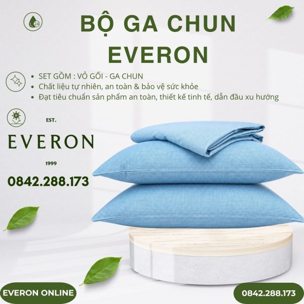 Bộ ga chun Everon BPC702 Gingham Cotton BST Basic