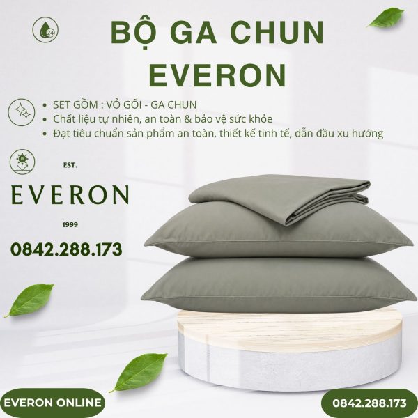 Bộ ga chun Everon BSL714 Sage Lyocell Twill BST Basic