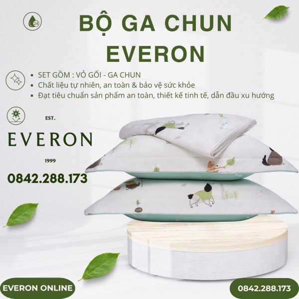 Bộ ga chun Everon CPC25201 Cún Thân Thiện Cotton BST Cutie
