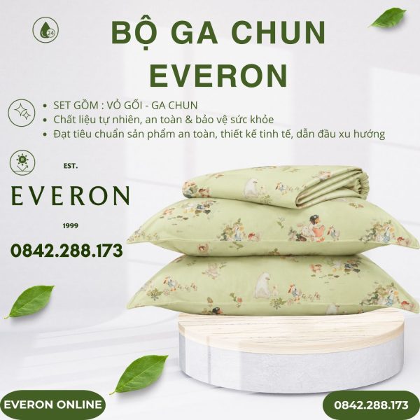 Bộ ga chun Everon CPT26202 Khu Rừng Cổ Tích Tencel BST Cutie