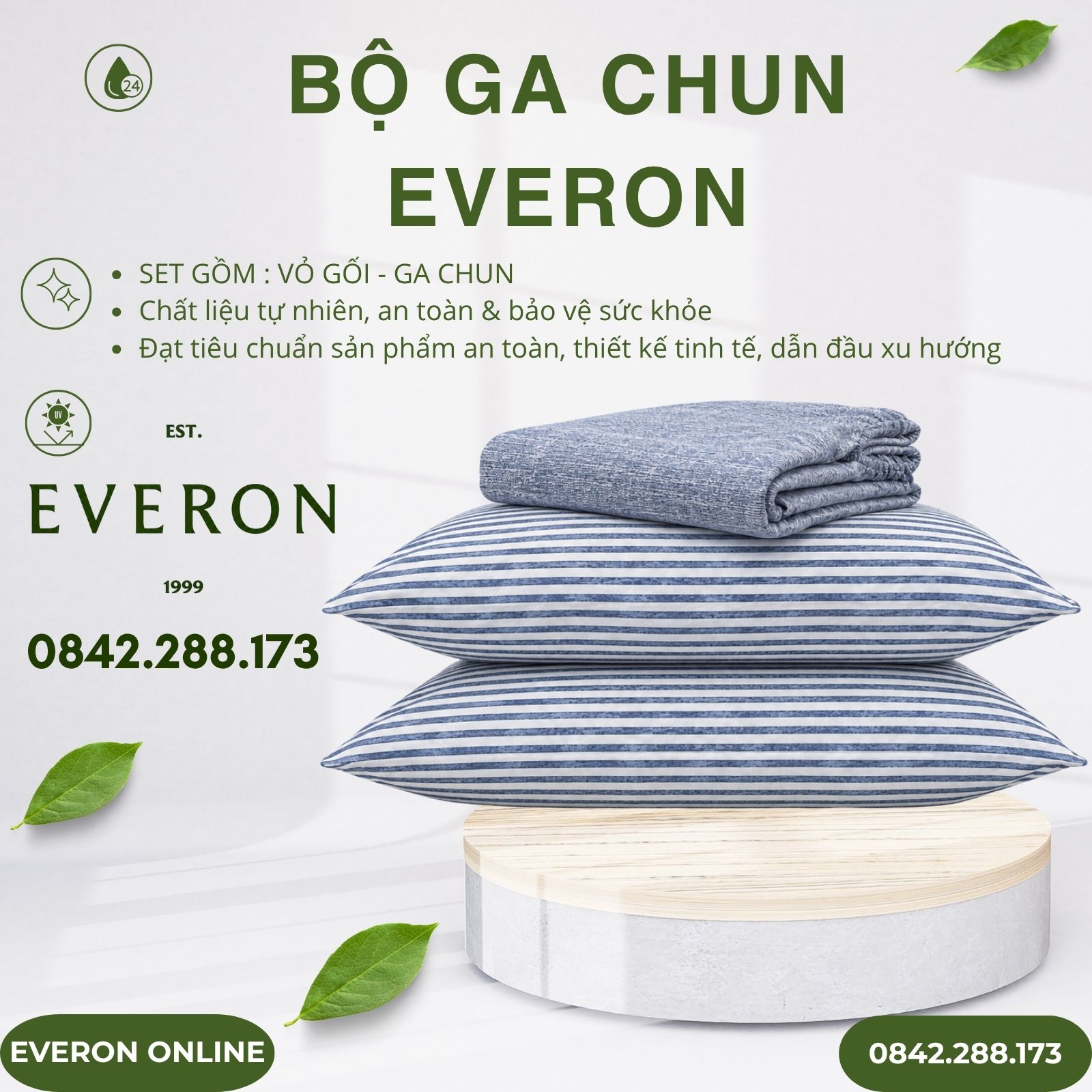 Bộ ga chun Everon EPBC25014 Nét Đương Thời Bamboo Bộ ga chun Everon EPBC25014 Nét Đương Thời Bamboo
