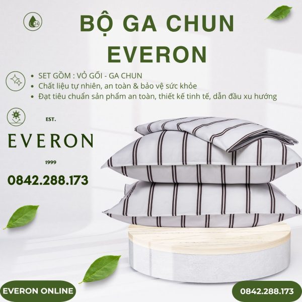Bộ ga chun Everon EPC25035 Đường Song Song Cotton BST Ever-on