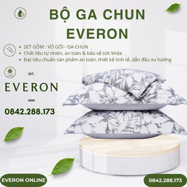 Bộ ga chun Everon EPM25026 Chùm Lá Tinh Tế Modal Cotton