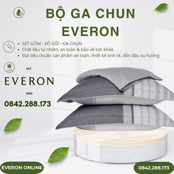Bộ ga chun Everon EPM25039 Kẻ Giao Thoa Modal Cotton BST Ever-on
