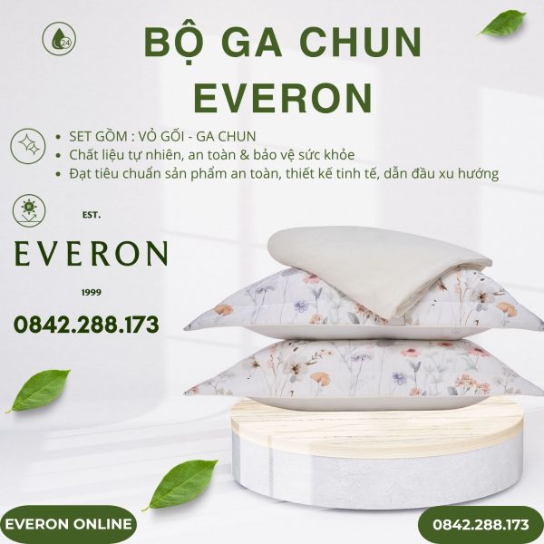 Bộ ga chun Everon EPT25018 Nét Chân Thành Tencel BST Khu Vườn Tinh Hoa