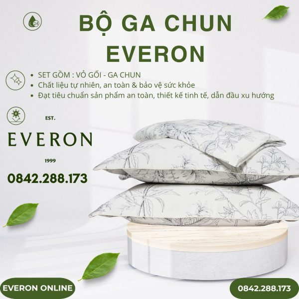 Bộ ga chun Everon EPTC25036 Vườn Tươi Tốt Tencel Blend BST Ever-on