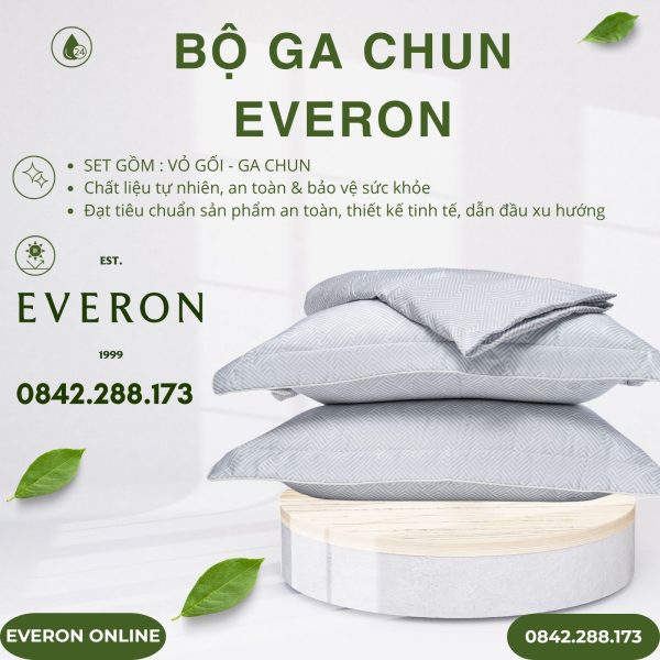 Bộ ga chun Everon EPTC25037 Kỷ Hà Xám Tencel Blend BST Ever-on