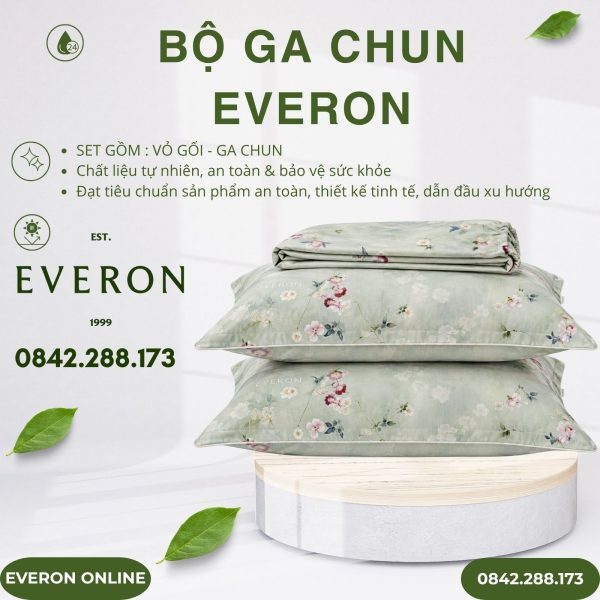 Bộ ga chun Everon EPTC26011 Thu Thiên Thanh Tencel Blend