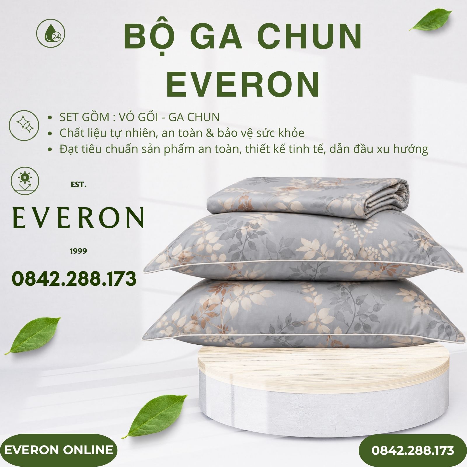 Bộ ga chun Everon EPTC26017 Chạng Vạng Tencel Blend BST Đơm Hoa Bộ ga chun Everon EPTC26017 Chạng Vạng Tencel Blend BST Đơm Hoa