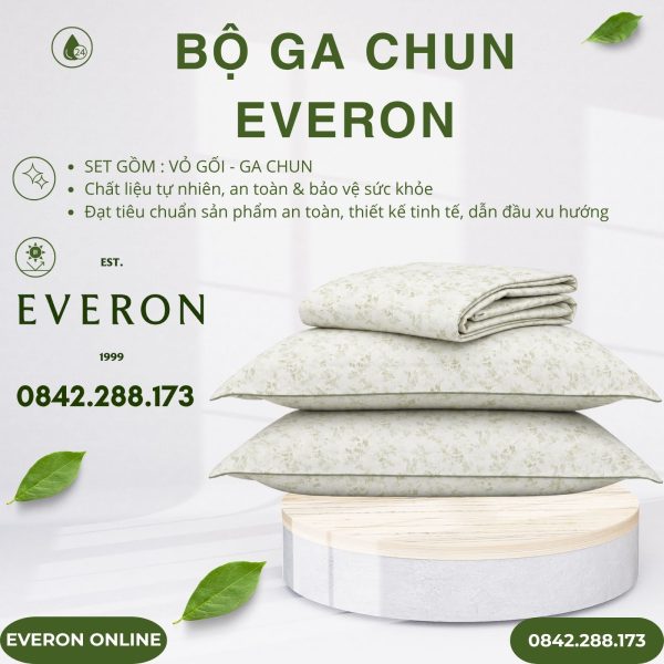 Bộ ga chun Everon EPTC27021 Herb Tencel Blend BST những mảnh êm