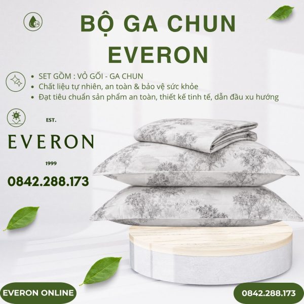 Bộ ga chun Everon EPTC27023 Toile De Jouy Tencel Blend BST Những mảnh êm