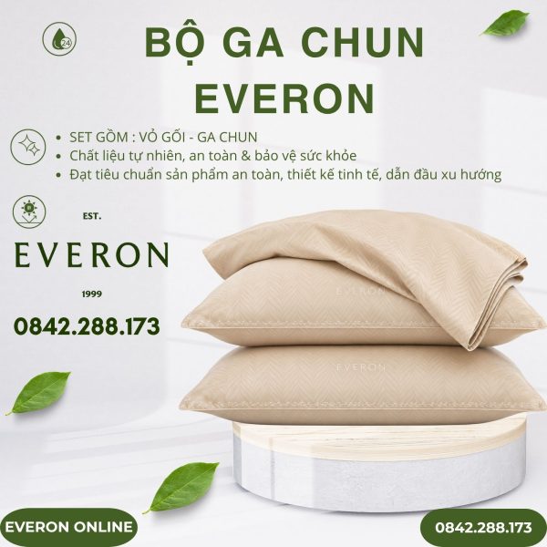 Bộ ga chun Everon ESB26010 Gợn Sóng Biếc Bamboo (1)