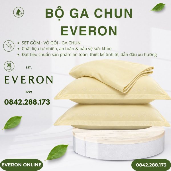 Bộ ga chun Everon ESM26002 Vườn nắng Modal BST Đơm Hoa