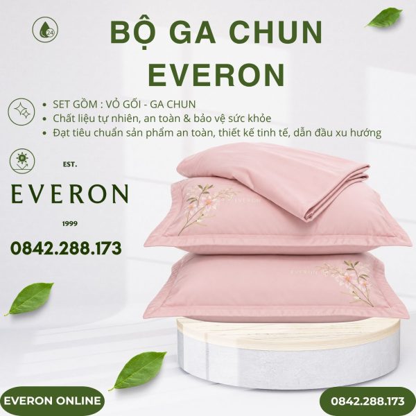 Bộ ga chun Everon ESM26004 Đồng ca hoa cỏ Modal BST Đơm Hoa