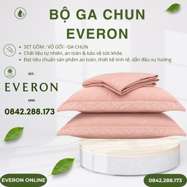 Bộ ga chun Everon ESMOC27008 Blush Modal Cotton BST Những mảnh êm
