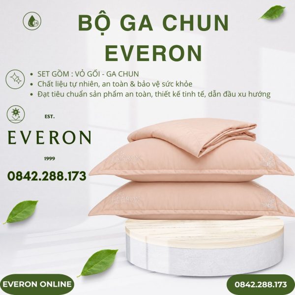 Bộ ga chun Everon EST25022 Khóm Hoa Rung Động Tencel BST Khu Vườn Tinh Hoa