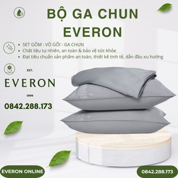 Bộ ga chun Everon EST25024 Nét Kiên Định Tencel BST Khu Vườn Tinh Hoa