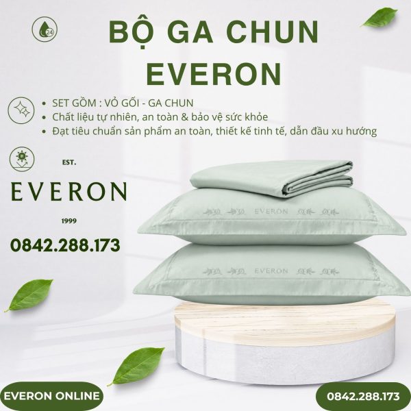 Bộ ga chun Everon ESTMC26001 Ngọc Thanh Liễu