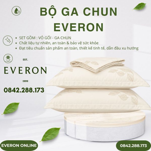 Bộ ga chun Everon ESTMC27011 Foliage Modal Cotton BST Những mảnh êm