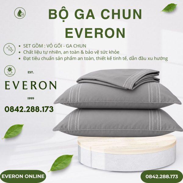 Bộ ga chun Everon ESTMC27012 Pinnate Tencel Modal Cotton BST Những mảnh êm