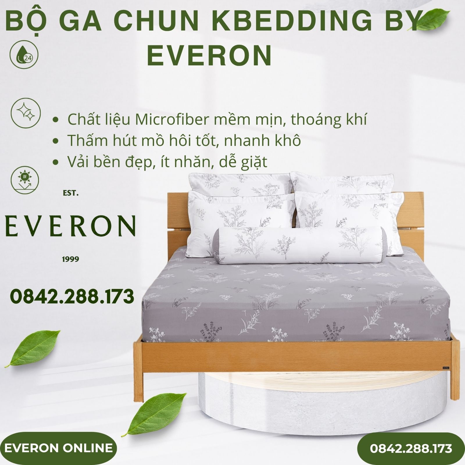 Bộ ga chun Microfiber KMP401 Everon Bộ ga chun Microfiber KMP401 Everon