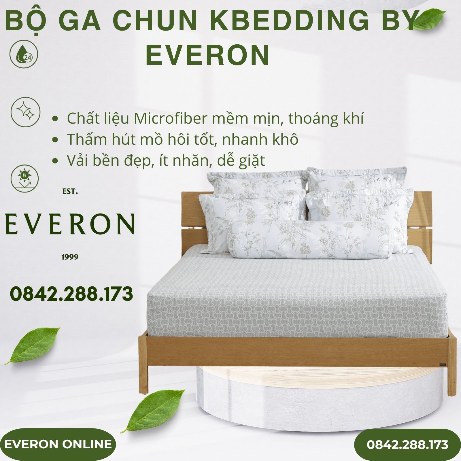 Bộ ga chun Microfiber KMP404 Everon Bộ ga chun Microfiber KMP404 Everon