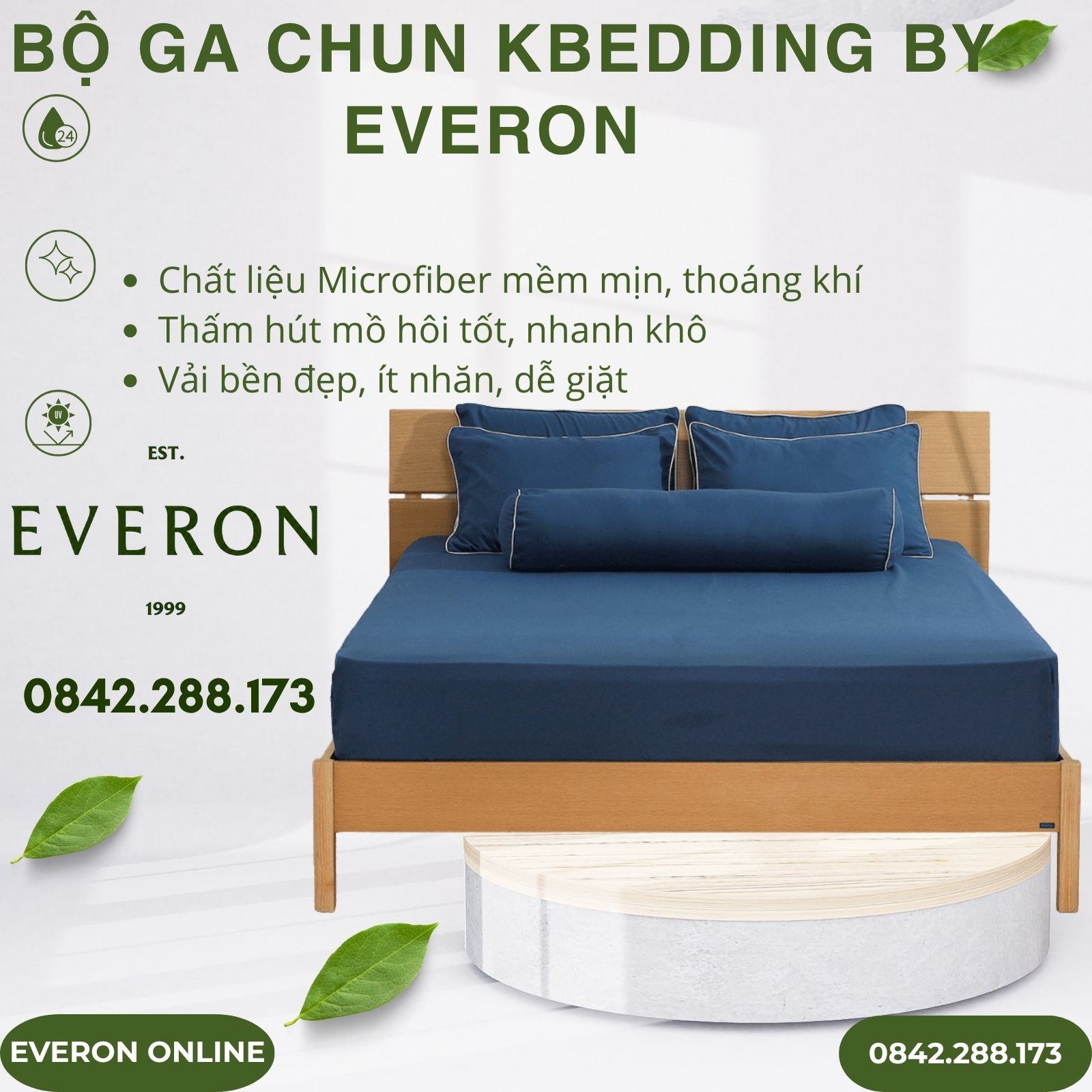Bộ ga chun Microfiber KMS407 Everon Bộ ga chun Microfiber KMS407 Everon