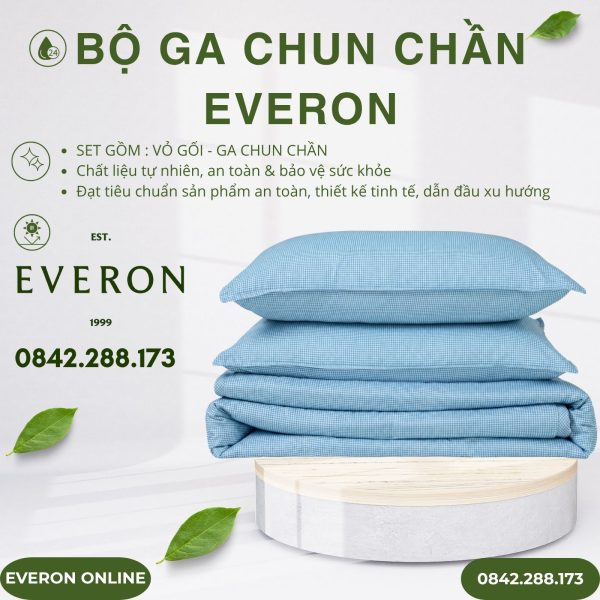Bộ ga chun chần Everon BPC702 Gingham Cotton BST Basic