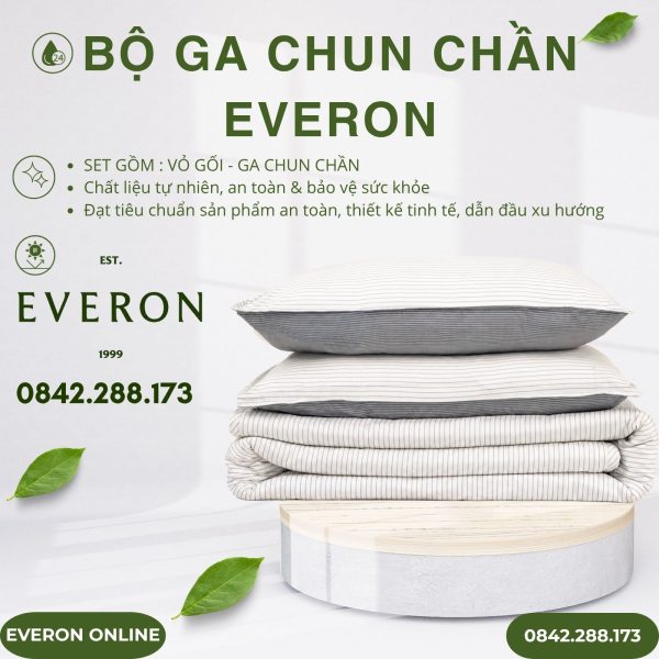 Bộ ga chun chần Everon BPC704 Pinstripe Cotton BST Basic