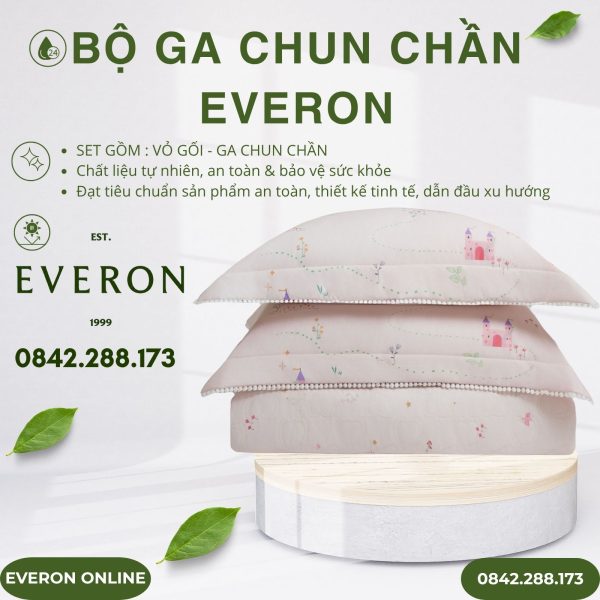 Bộ ga chun chần Everon CPC26203 Xứ Sở Thần Tiên Cotton Sateen BST Cutie