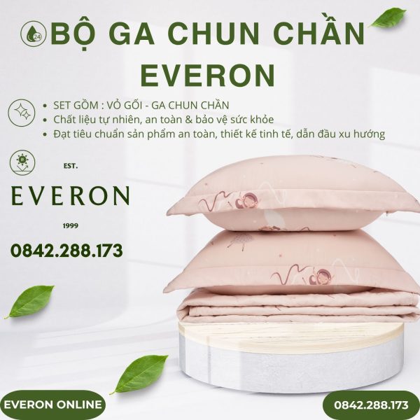 Bộ ga chun chần Everon CPM25203 Vũ Điệu Dịu Dàng Modal Cotton BST Cutie