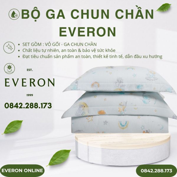 Bộ ga chun chần Everon CPT26201 Vườn Thú Trên Mây Tencel BST Cutie