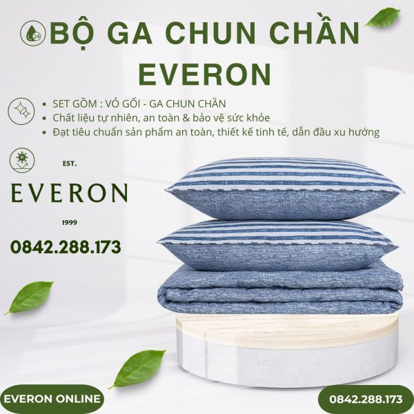 Bộ ga chun chần Everon EPBC25014 Nét Đương Thời Bamboo BST Chân Trời Mới