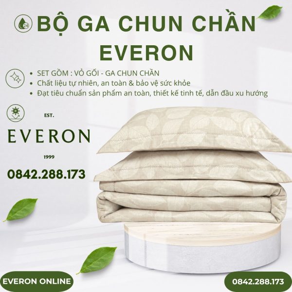 Bộ ga chun chần Everon EPC27027 Beech Cotton BST Những mảnh êm