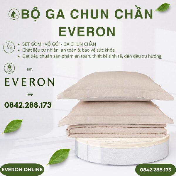 Bộ ga chun chần Everon EPM25016 Tiếng Vỗ Về Modal Cotton BST Chân Trời Mới