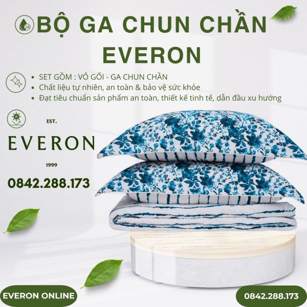 Bộ ga chun chần Everon EPM25021 Thung Lũng Thấu Hiểu BST Khu Vườn Tinh Hoa
