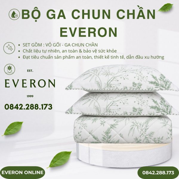 Bộ ga chun chần Everon EPM25032 Hương Cây Cỏ Modal Cotton BST Ever-on