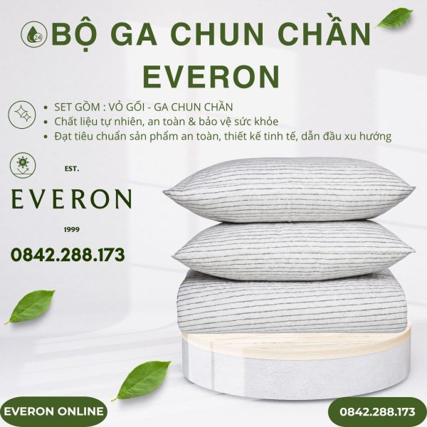 Bộ ga chun chần Everon EPM25038 Đường Sọc Ngang Modal Cotton BST Ever-on