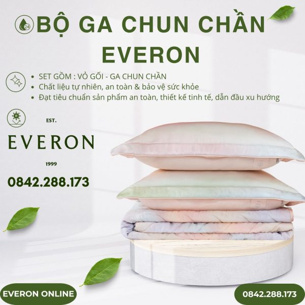Bộ ga chun chần Everon EPT25015 Ánh Dương Lấp Lánh Tencel BST Chân Trời Mới