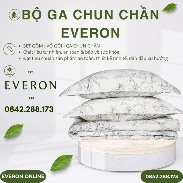 Bộ ga chun chần Everon EPTC25036 Vườn Tươi Tốt Tencel Blend BST Ever-on (1)
