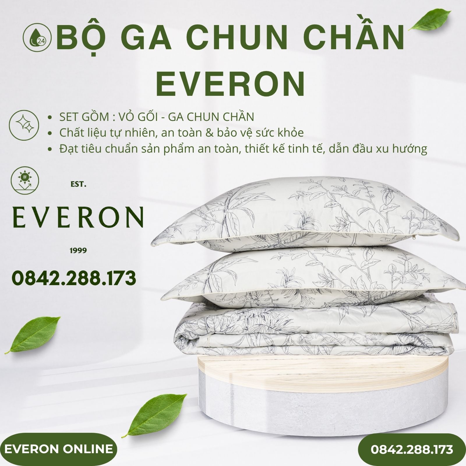 Bộ ga chun chần Everon EPTC25036 Vườn Tươi Tốt Tencel Blend BST Ever-on (1) Bộ ga chun chần Everon EPTC25036 Vườn Tươi Tốt Tencel Blend BST Ever-on (1)