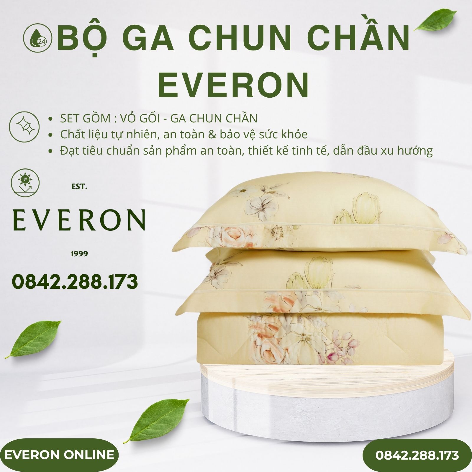 Bộ ga chun chần Everon EPTC26018 Muôn Hoa Vàng Tencel Blend BST Đơm Hoa Bộ ga chun chần Everon EPTC26018 Muôn Hoa Vàng Tencel Blend BST Đơm Hoa