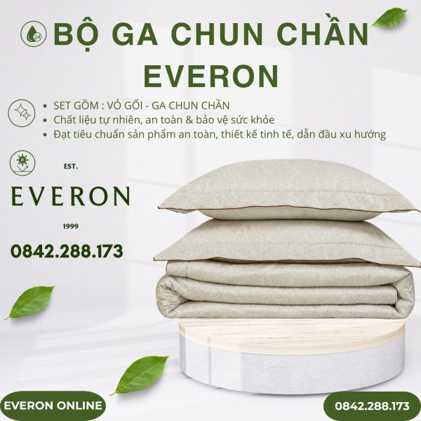 Bộ ga chun chần Everon EPTC27033 Rustic Tencel Blend BST Những mảnh êm