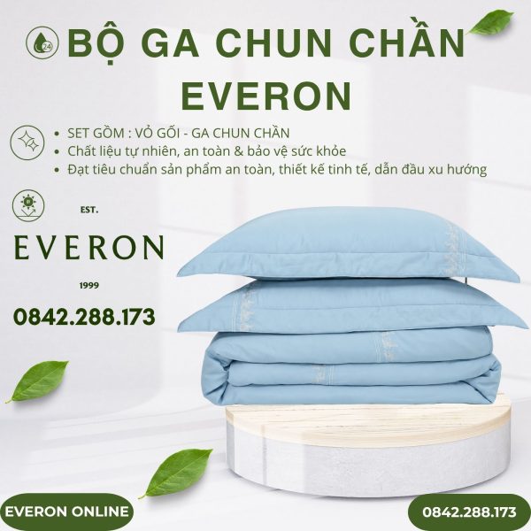 Bộ ga chun chần Everon ESB27007 Tide Bamboo BST Những mảnh êm