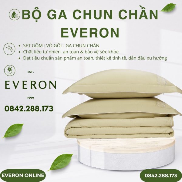 Bộ ga chun chần Everon EST25040 Cánh Hoa Vàng BST Ever-on