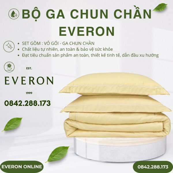 Bộ ga chun chần Everon ESTC27005 Mimosa Tencel Blend BST Những mảnh êm